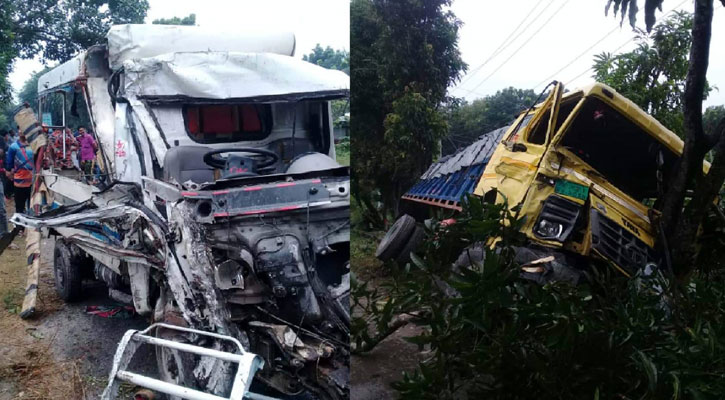 পুঠিয়ায় মহাসড়কে ট্রাক-লেগুনার সংঘর্ষ, নিহত ২