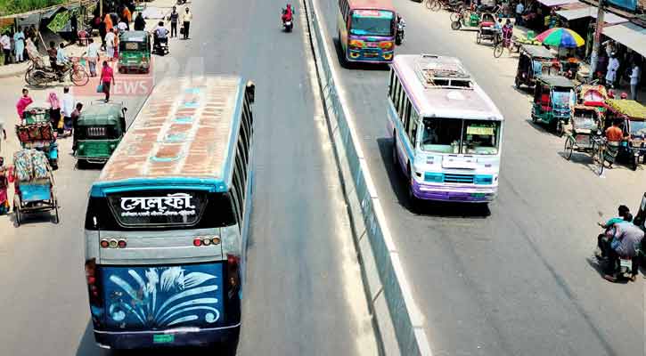 ঢাকা-আরিচা মহাসড়কে রুট পারমিট ছাড়াই চলছে যাত্রীবাহী যানবাহন