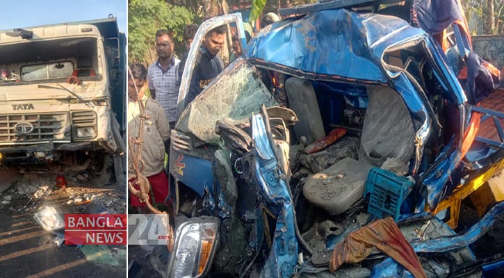 বেগমগঞ্জে ট্রাক-পিকআপভ্যান সংঘর্ষে ব্যবসায়ী নিহত