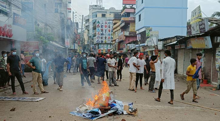 হবিগঞ্জে সংঘর্ষ, সাবেক এমপির বাসায় আগুন