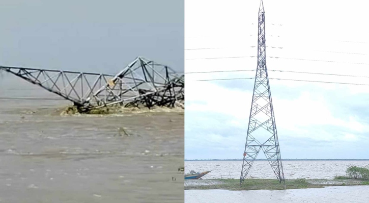 পদ্মায় ভেঙে পড়ল জাতীয় গ্রিডের বৈদ্যুতিক টাওয়ার