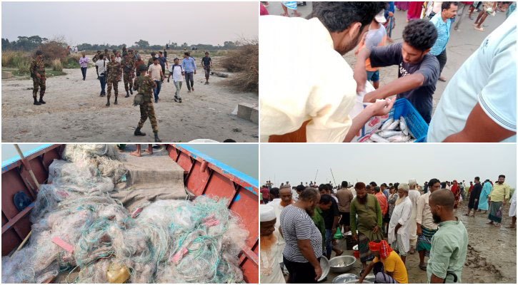 প্রশাসনের অভিযানও ছিল, তবু পদ্মাপাড়ে দেদারসে বিক্রি হয়েছে ‘মা ইলিশ’